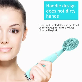 Перезаряжаемая ультразвуковая силиконовая Электрическая щетка для чистки лица Sonic Face Cleanser, Очищающая кожу, Мини-щетка-массажер для мытья